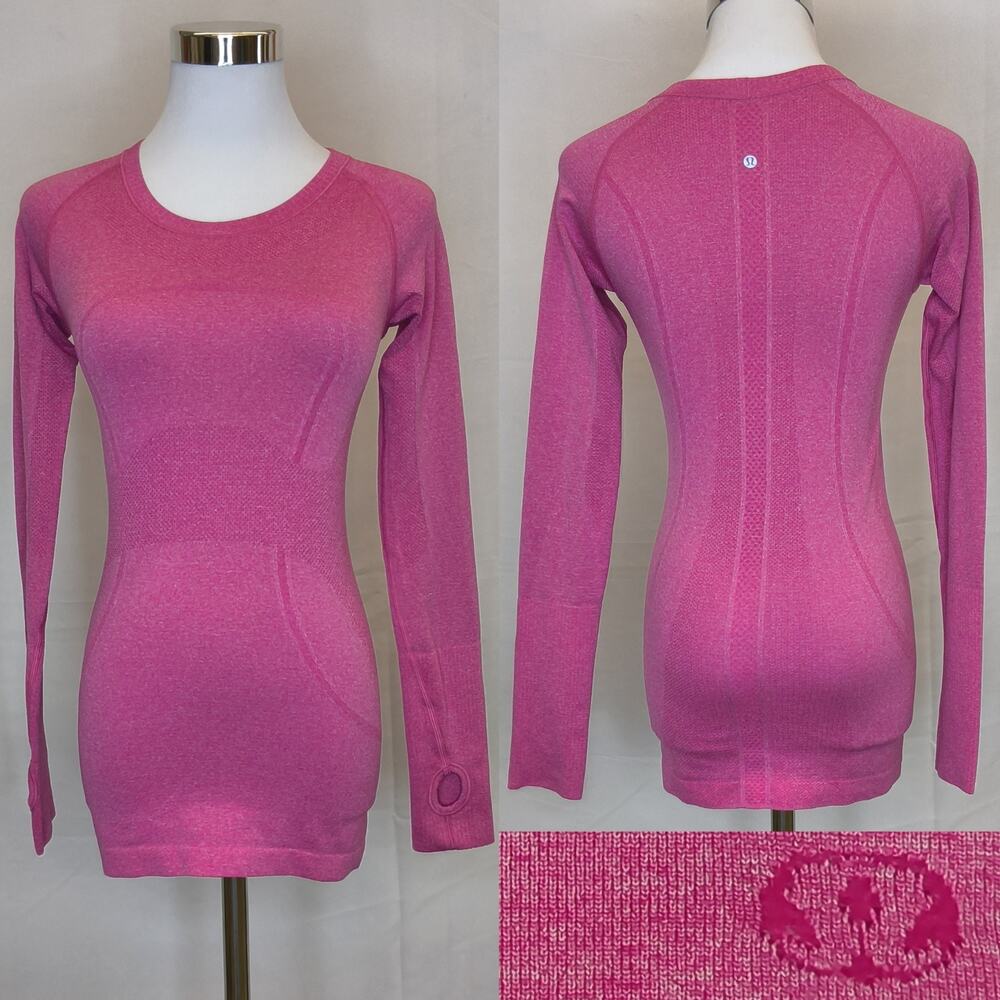 Lululemon Swiftly Tech Long Sleeve Shirt Women's 4 Pink Waist Length #W5645